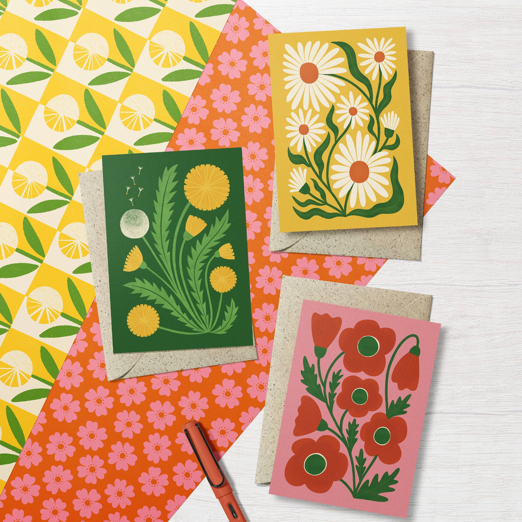 Bluebell | Modern-Retro Floral Reusable Greeting Card