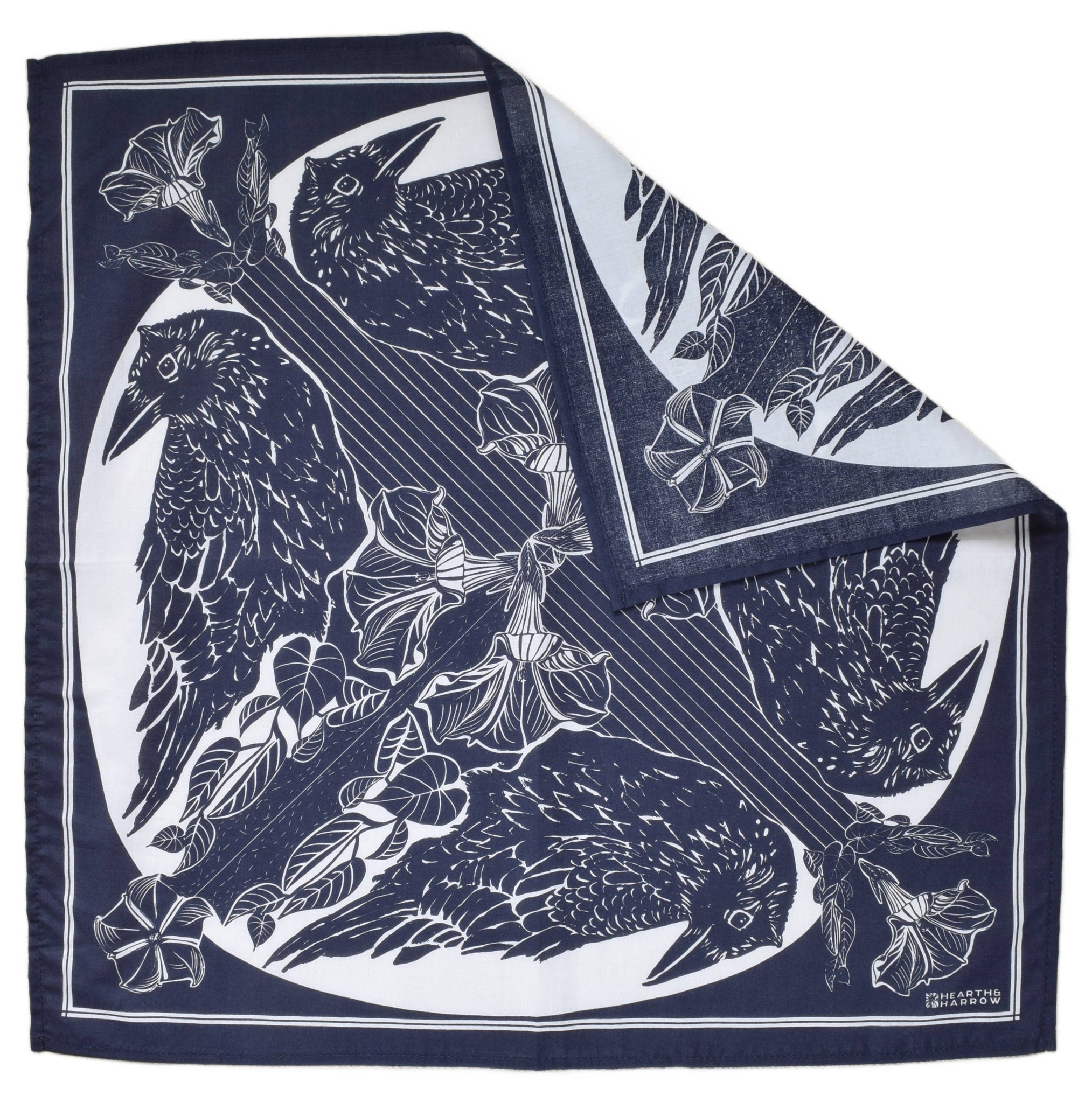 Crow Bandana - 100% Cotton - Animal Print - Hanky Ascot
