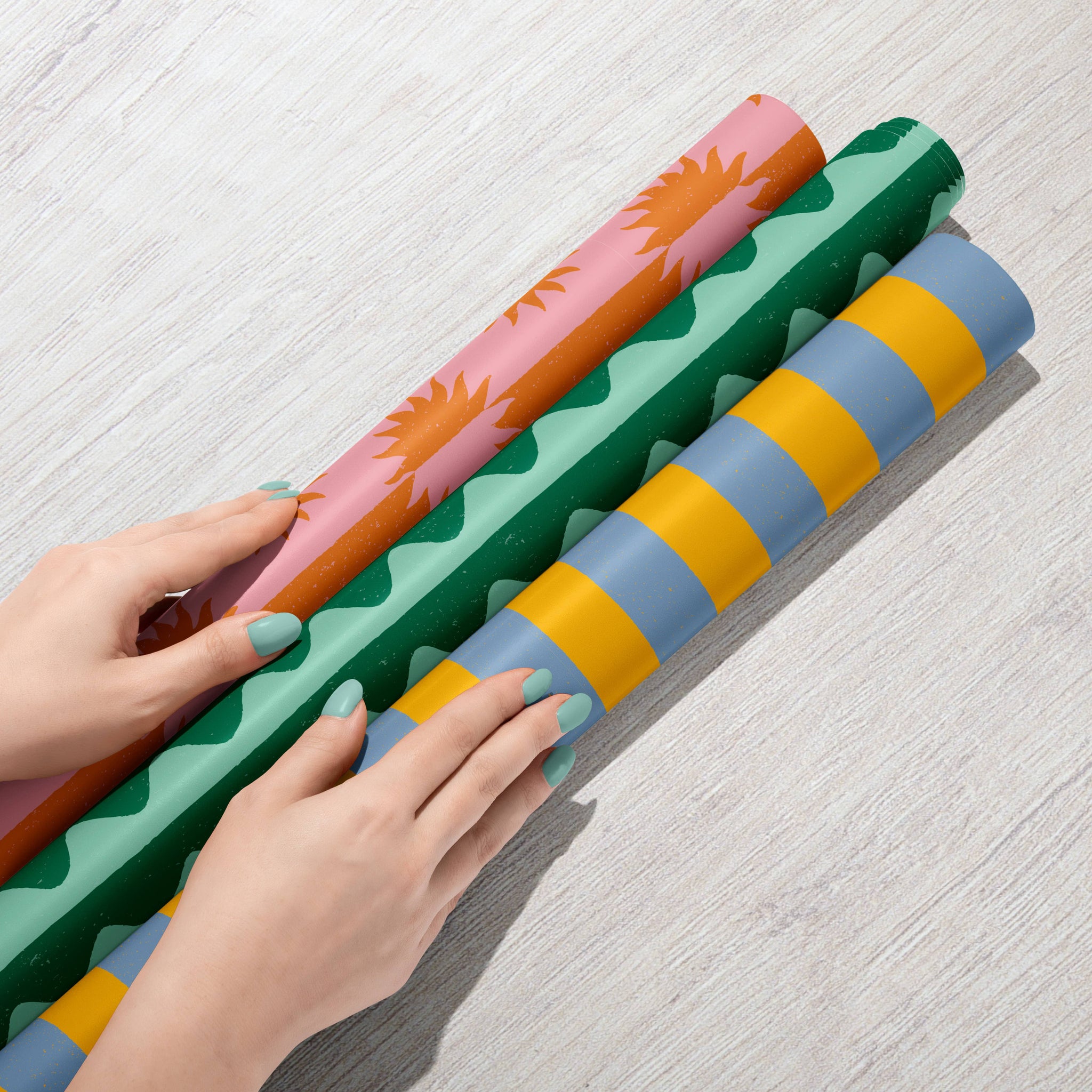 Rise & Set Sunshine Stripe | Recycled Gift Wrap Paper