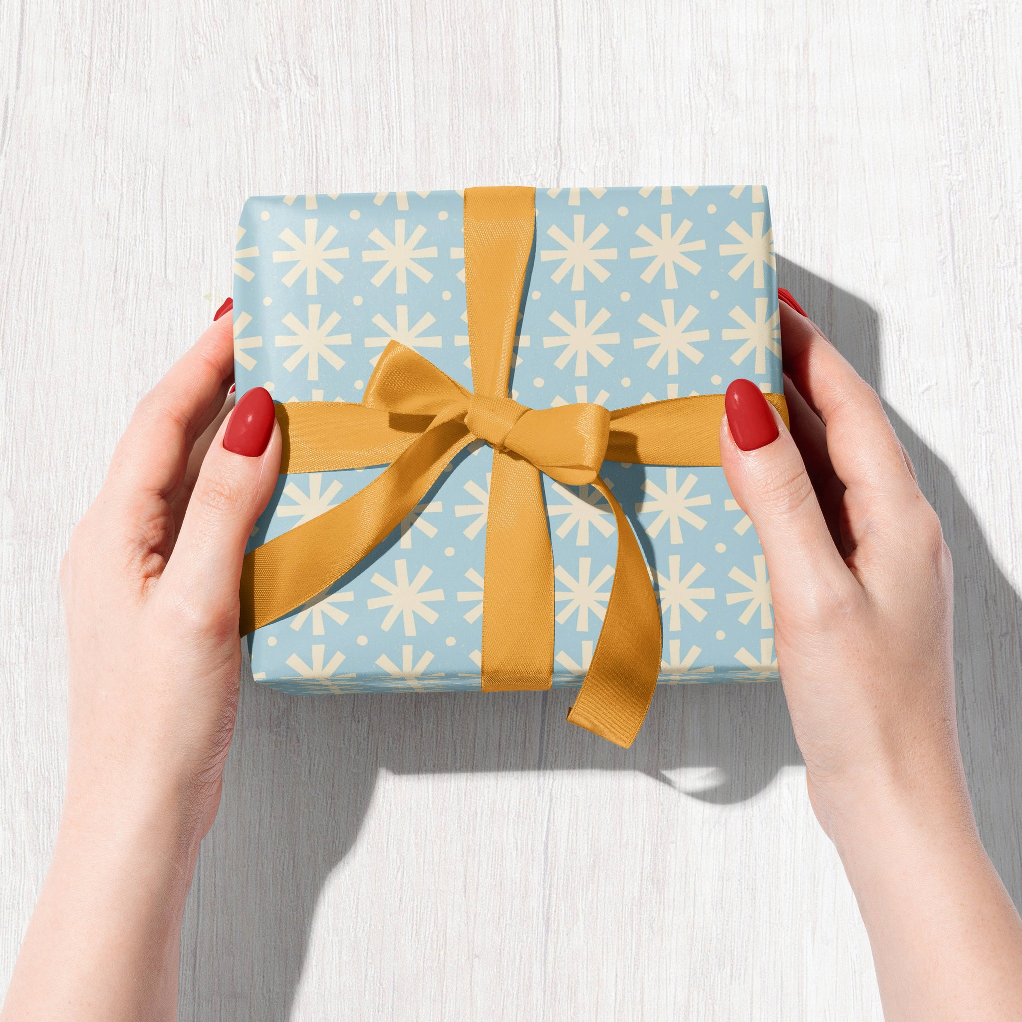 Frosty Snowflake | Modern-Retro Recycled Gift Wrap Paper