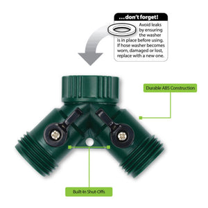 Melnor 2 Way Hose Connector w/ Shut Off