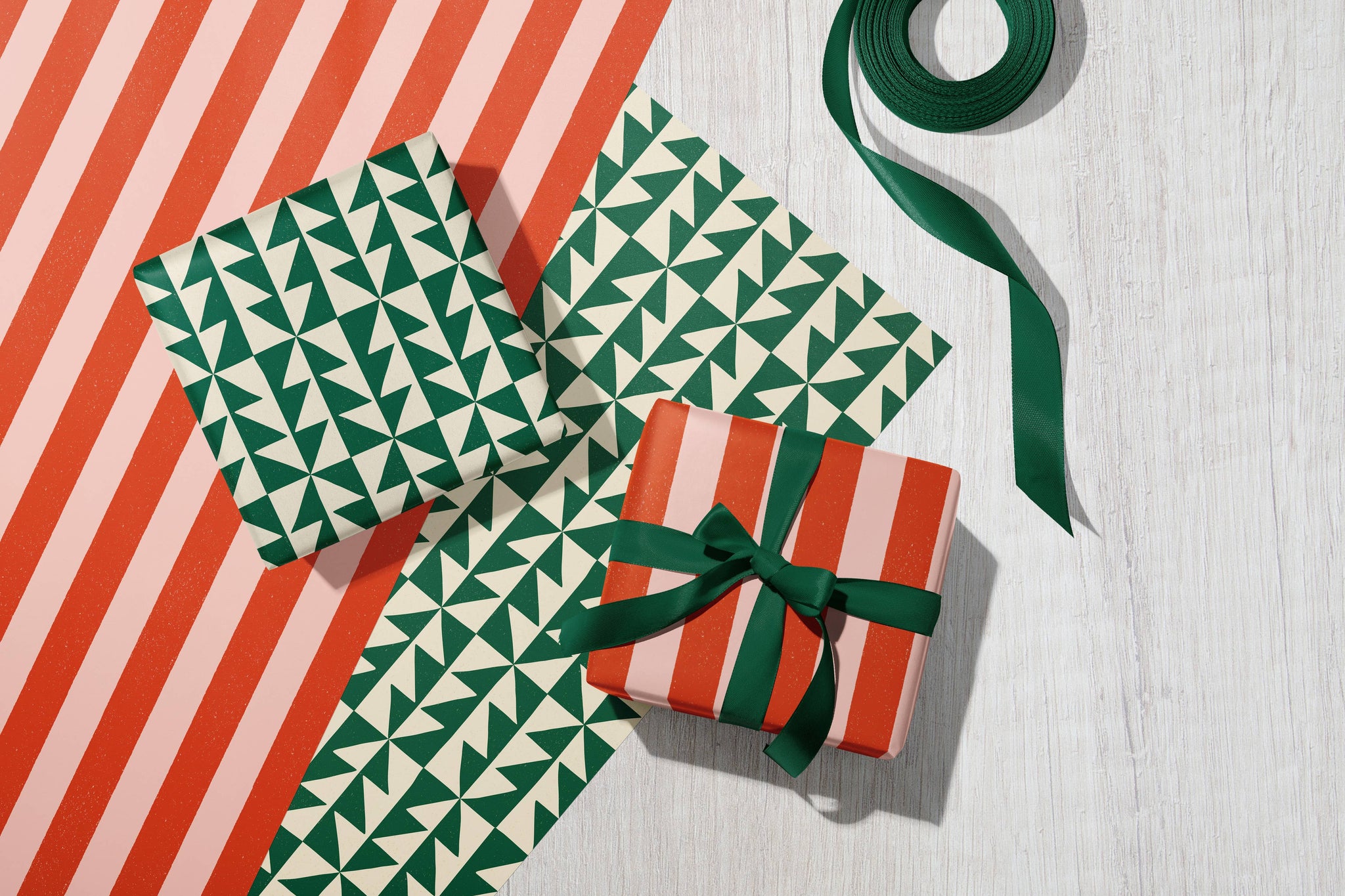 Candy Stripe | Modern-Retro Recycled Gift Wrap Paper