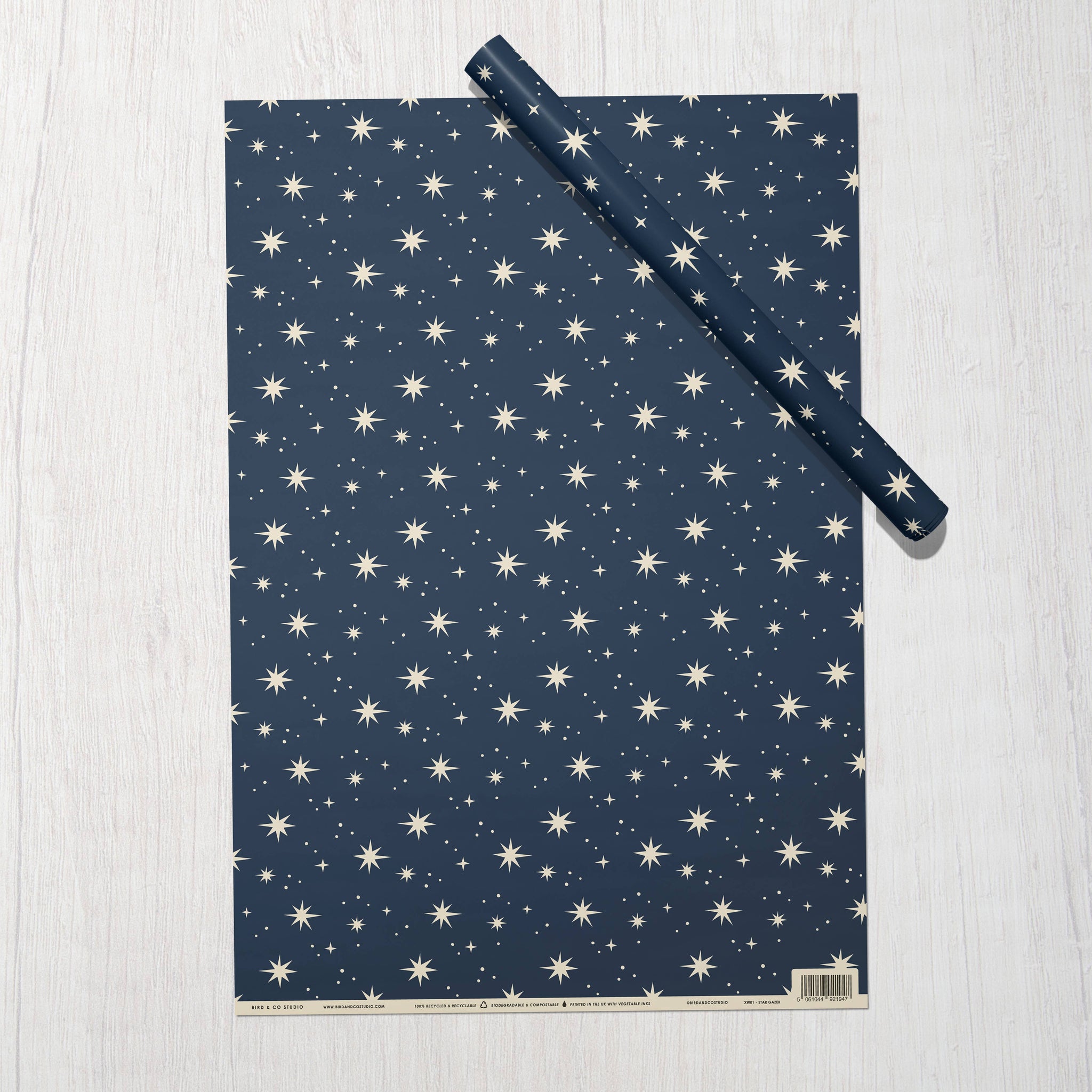 Star Gazer | Starry Modern-Retro Recycled Gift Wrap Paper