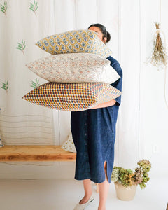 Saba - Hand Block-printed Linen Pillowcase