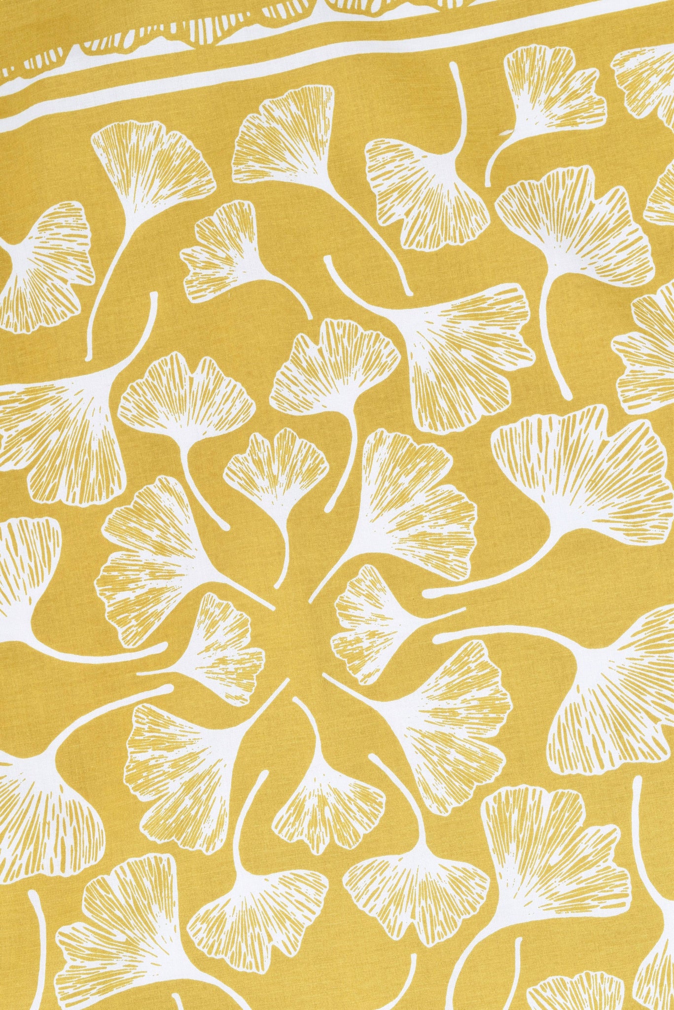 Ginkgo Leaf Bandana - 100% Cotton - Hand Printed - Yellow