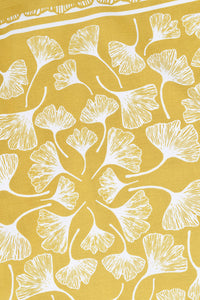 Ginkgo Leaf Bandana - 100% Cotton - Hand Printed - Yellow
