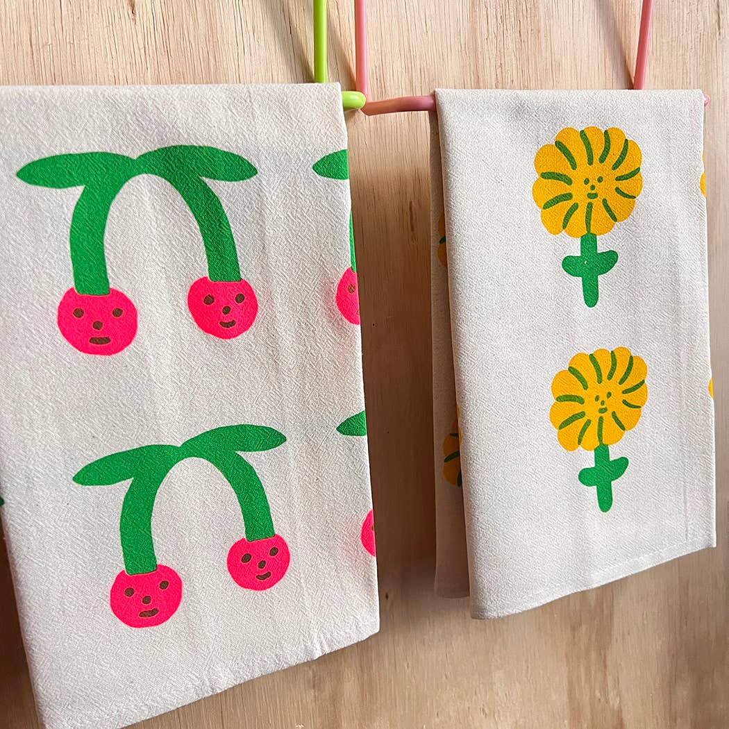 Cherry tea towel