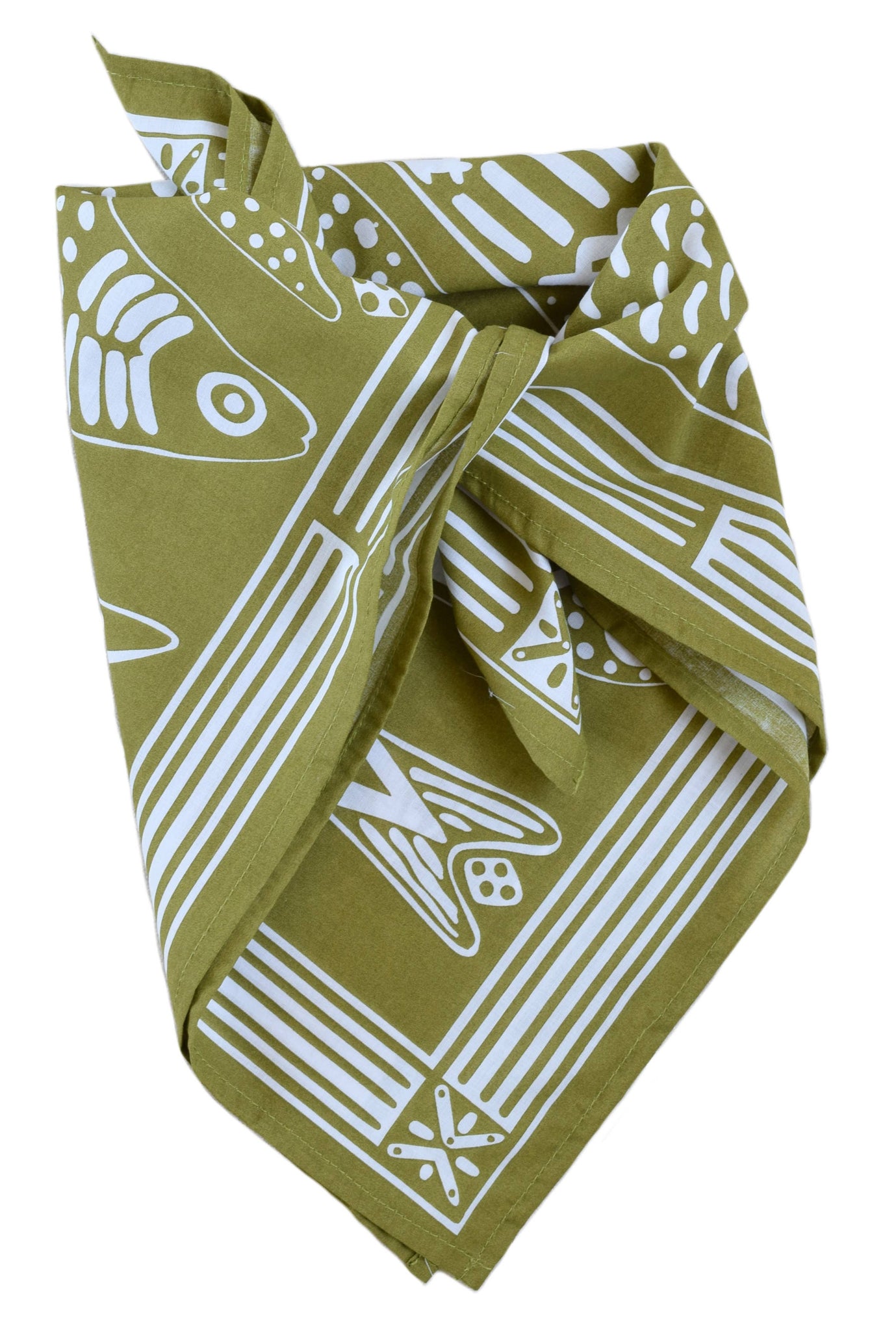 Sardine Bandana - 100% Cotton - Nautical Print - Hanky Ascot