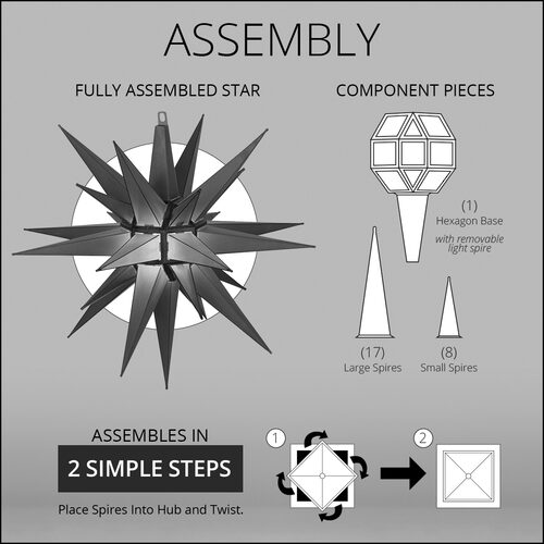 White 30" Moravian Star