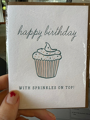 Happy Birthday Sprinkles on Top Letterpress Card