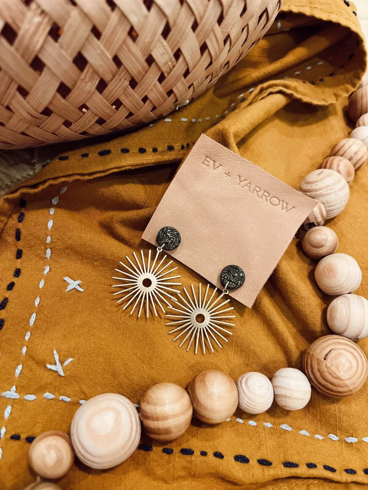 Sarah Bertochi Collab Olive Starburst Earrings