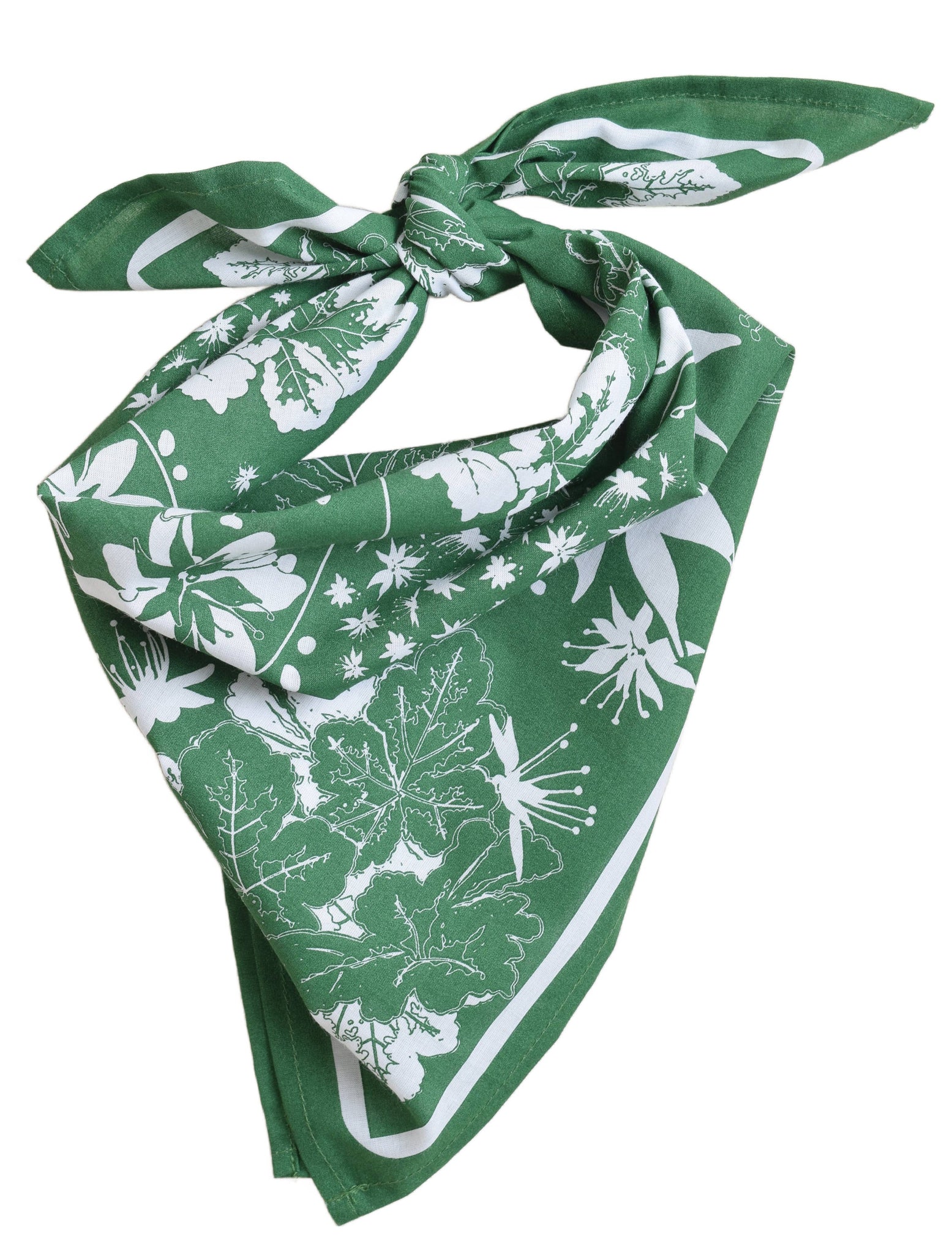 Shade Garden Bandana - 100% Cotton - Green Garden - Floral