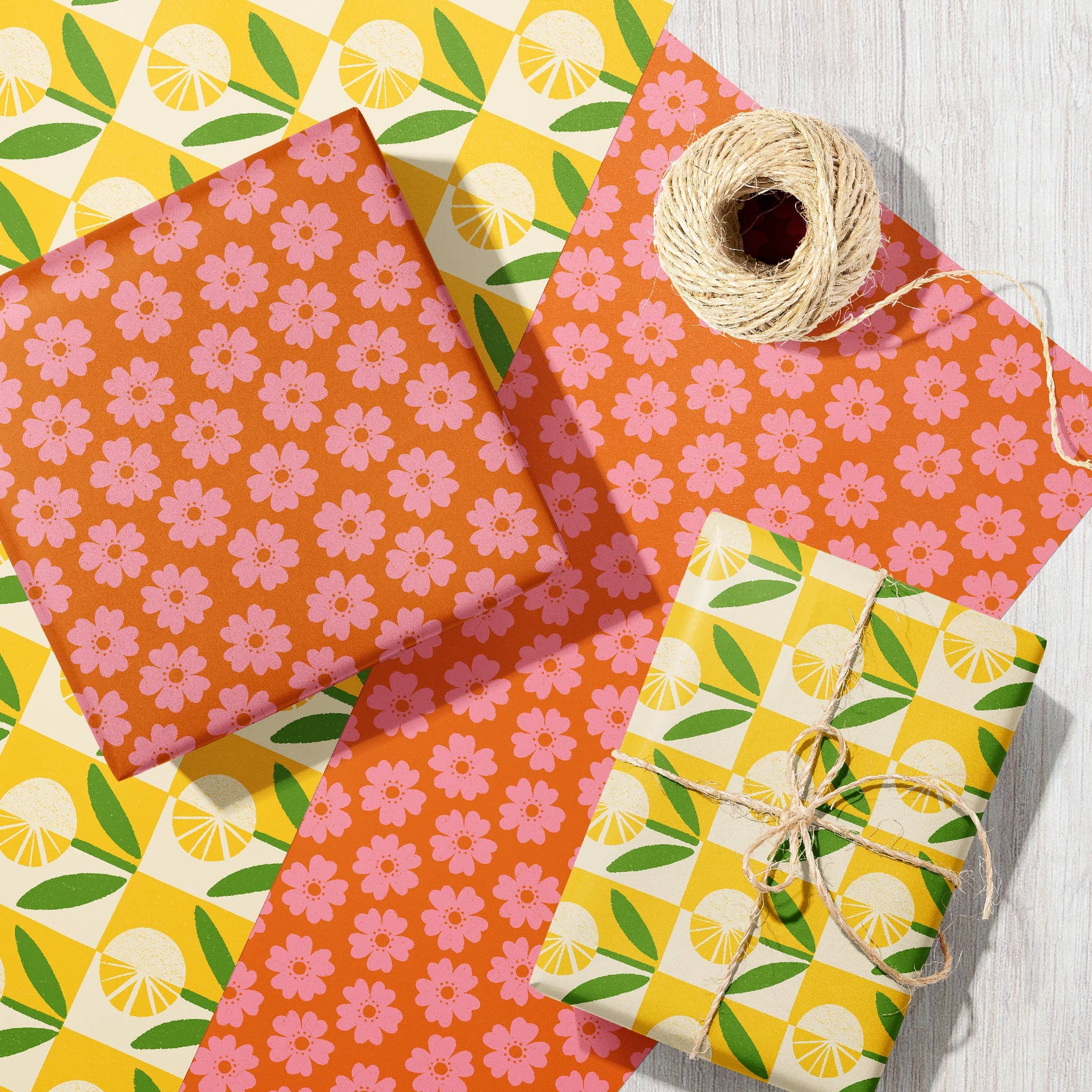 Dandelion Wildflower | Modern-Retro Recycled Gift Wrap Paper