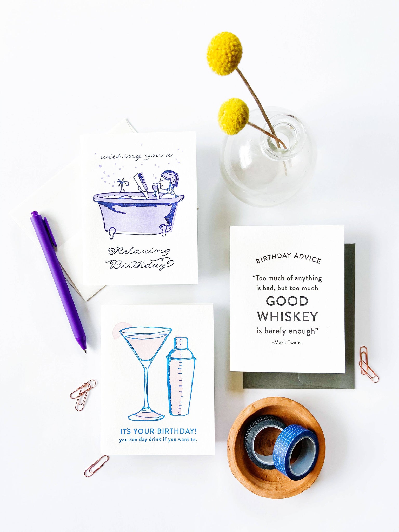 Birthday Whiskey - Letterpress Birthday Greeting Card