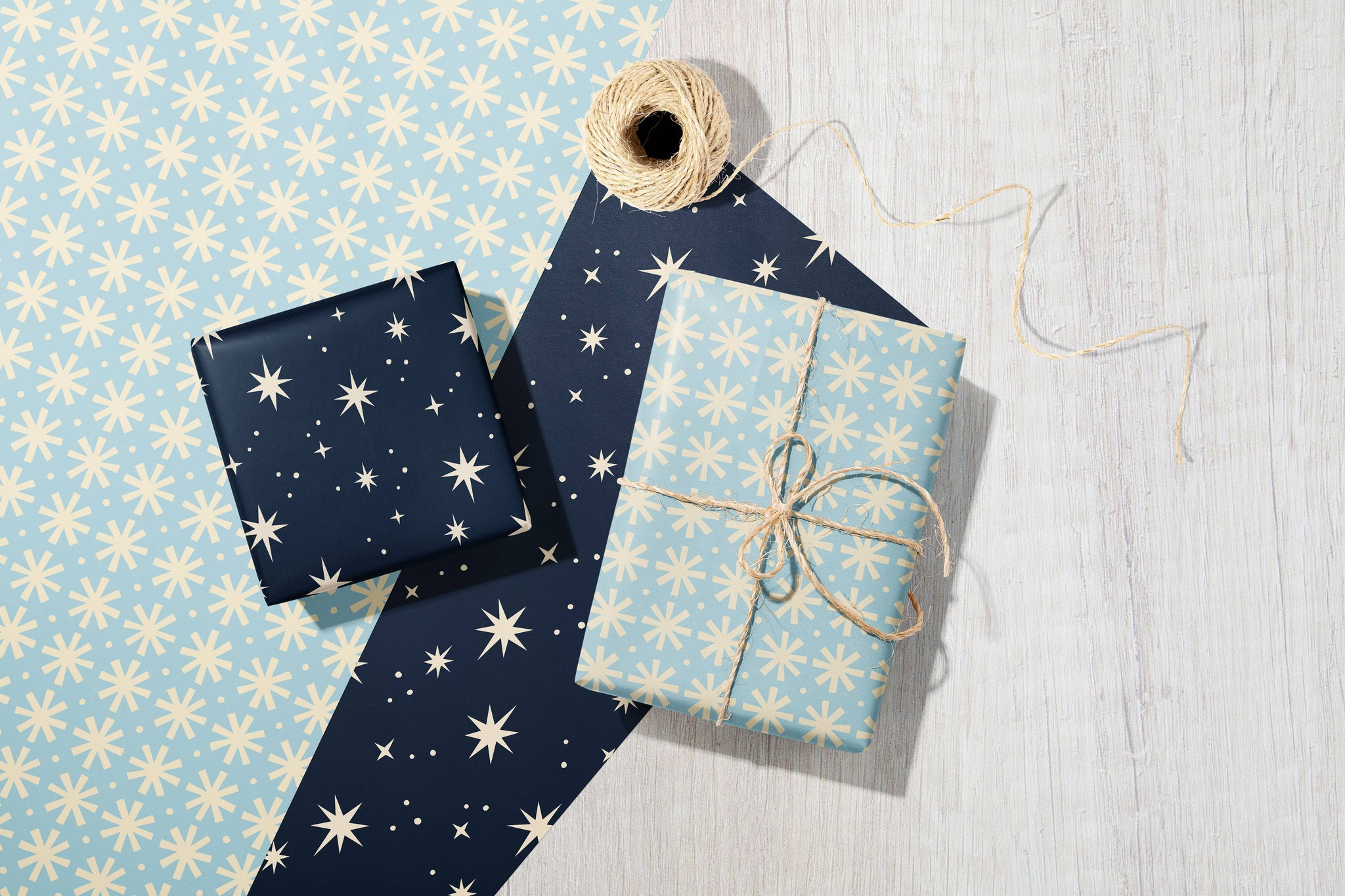 Star Gazer | Starry Modern-Retro Recycled Gift Wrap Paper