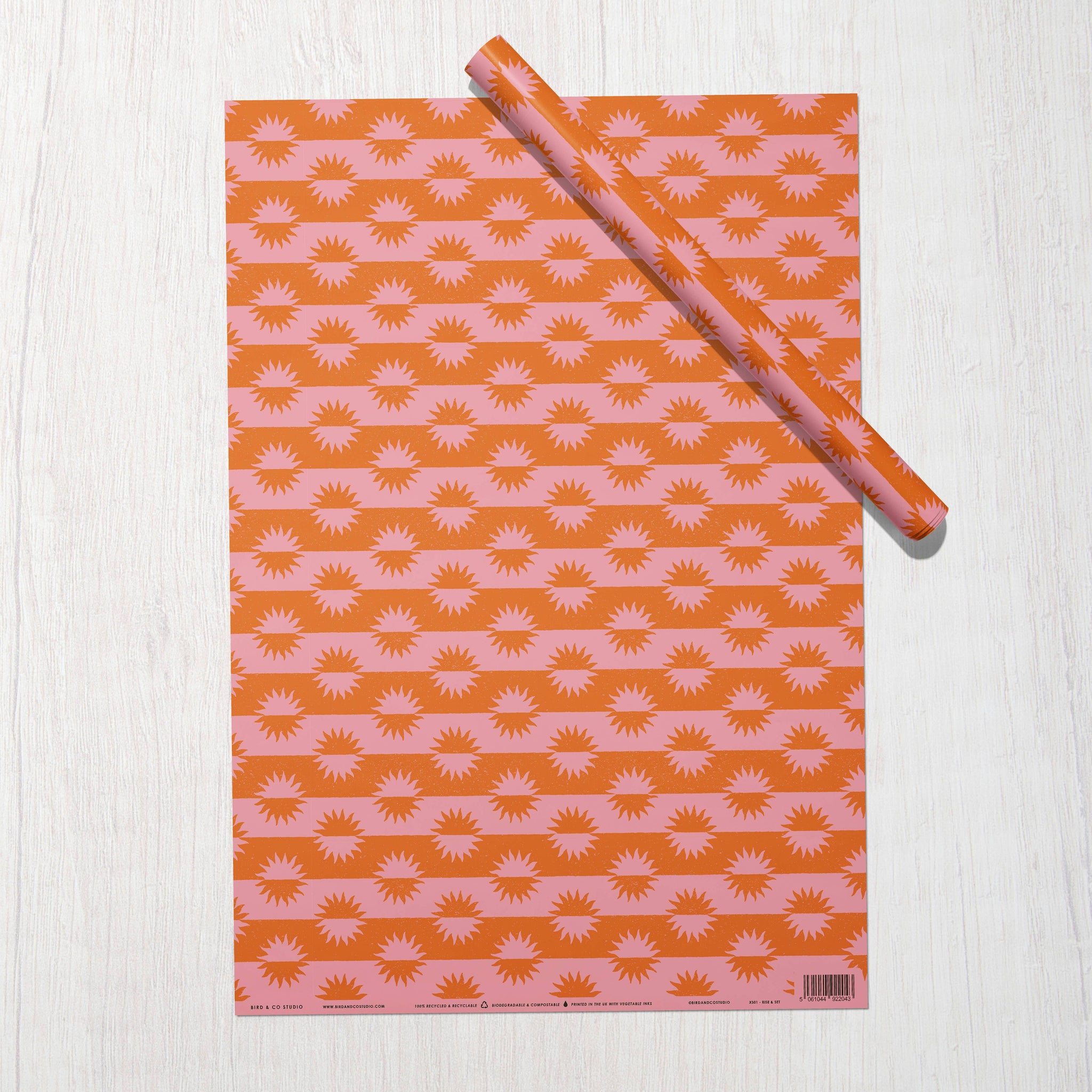 Rise & Set Sunshine Stripe | Recycled Gift Wrap Paper