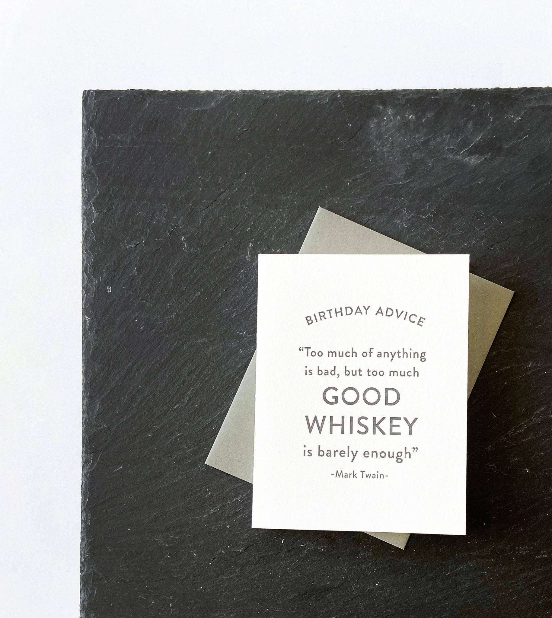Birthday Whiskey - Letterpress Birthday Greeting Card