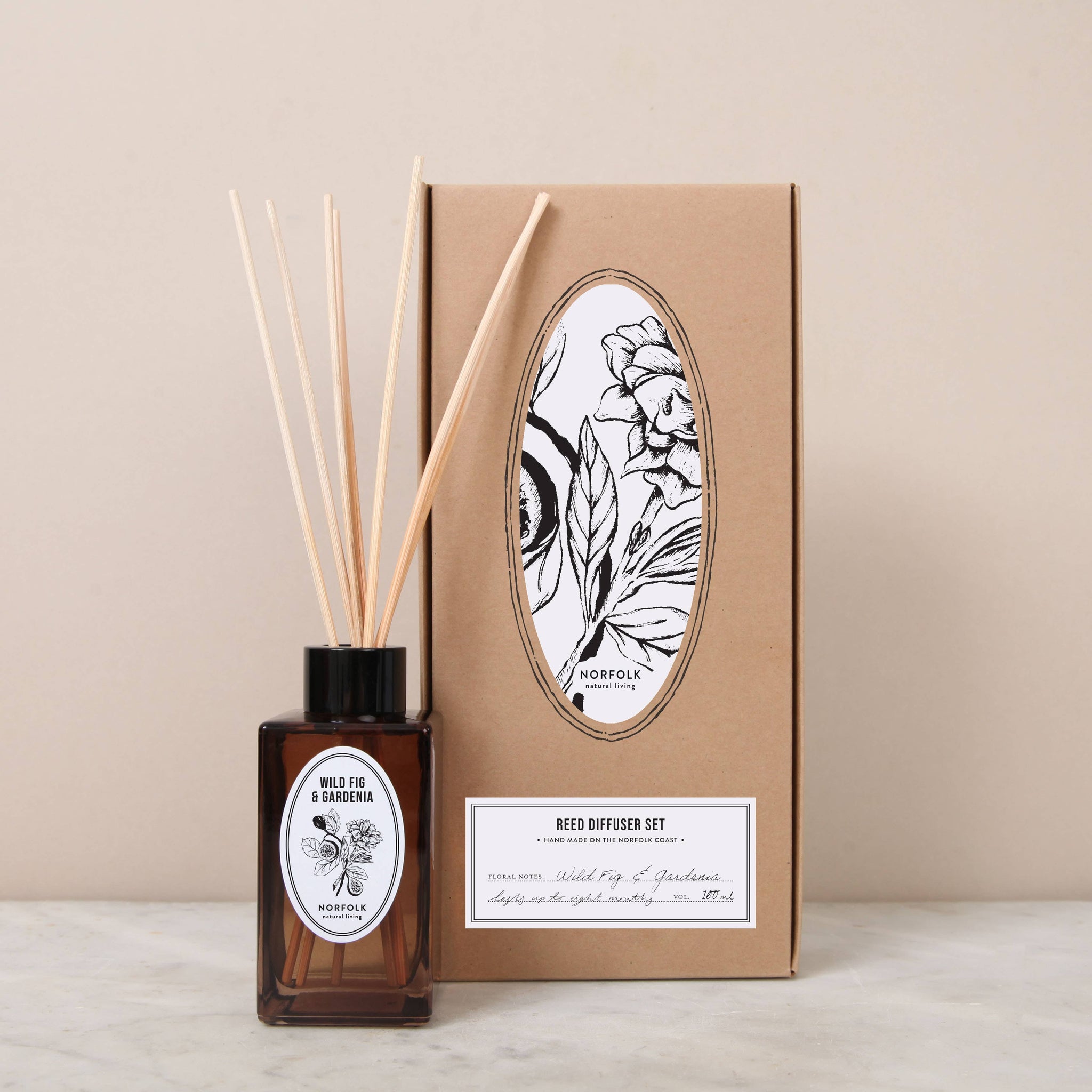 Reed Diffuser Set -Wild Fig & Gardenia 100ml