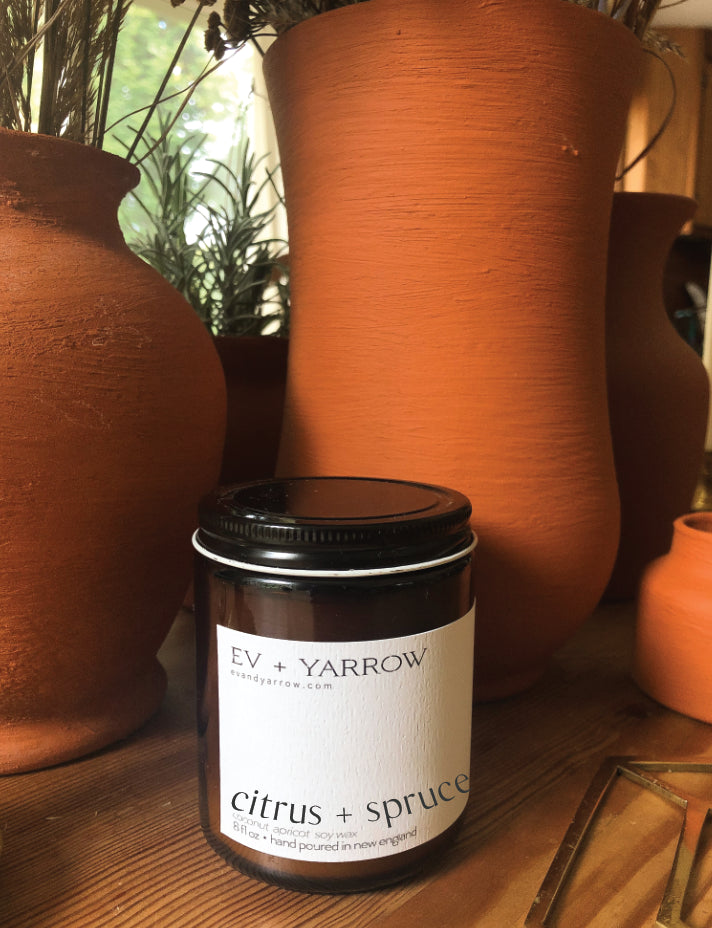 citrus + spruce candle