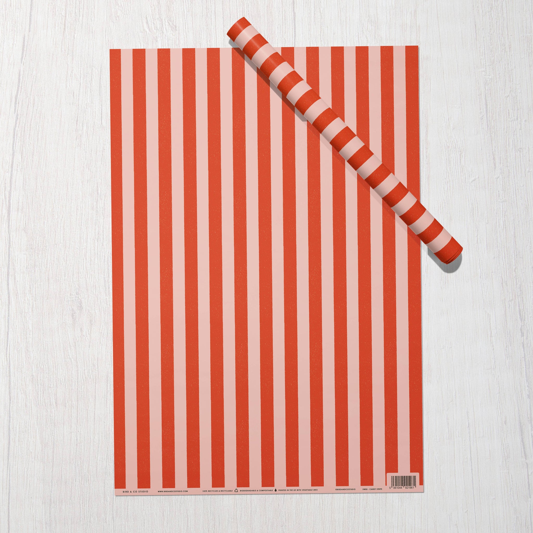 Candy Stripe | Modern-Retro Recycled Gift Wrap Paper