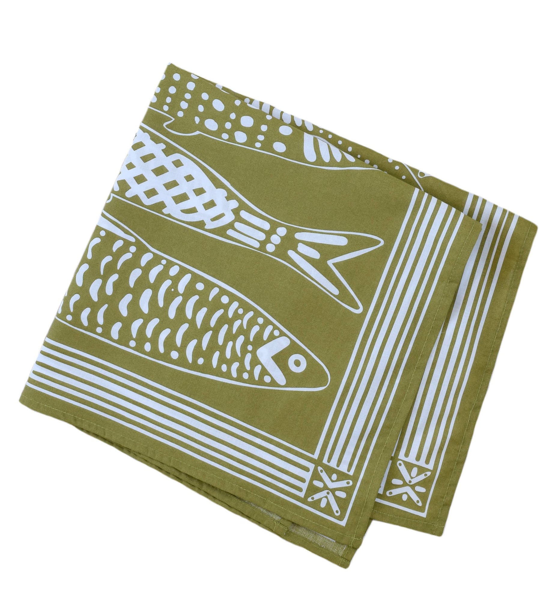 Sardine Bandana - 100% Cotton - Nautical Print - Hanky Ascot