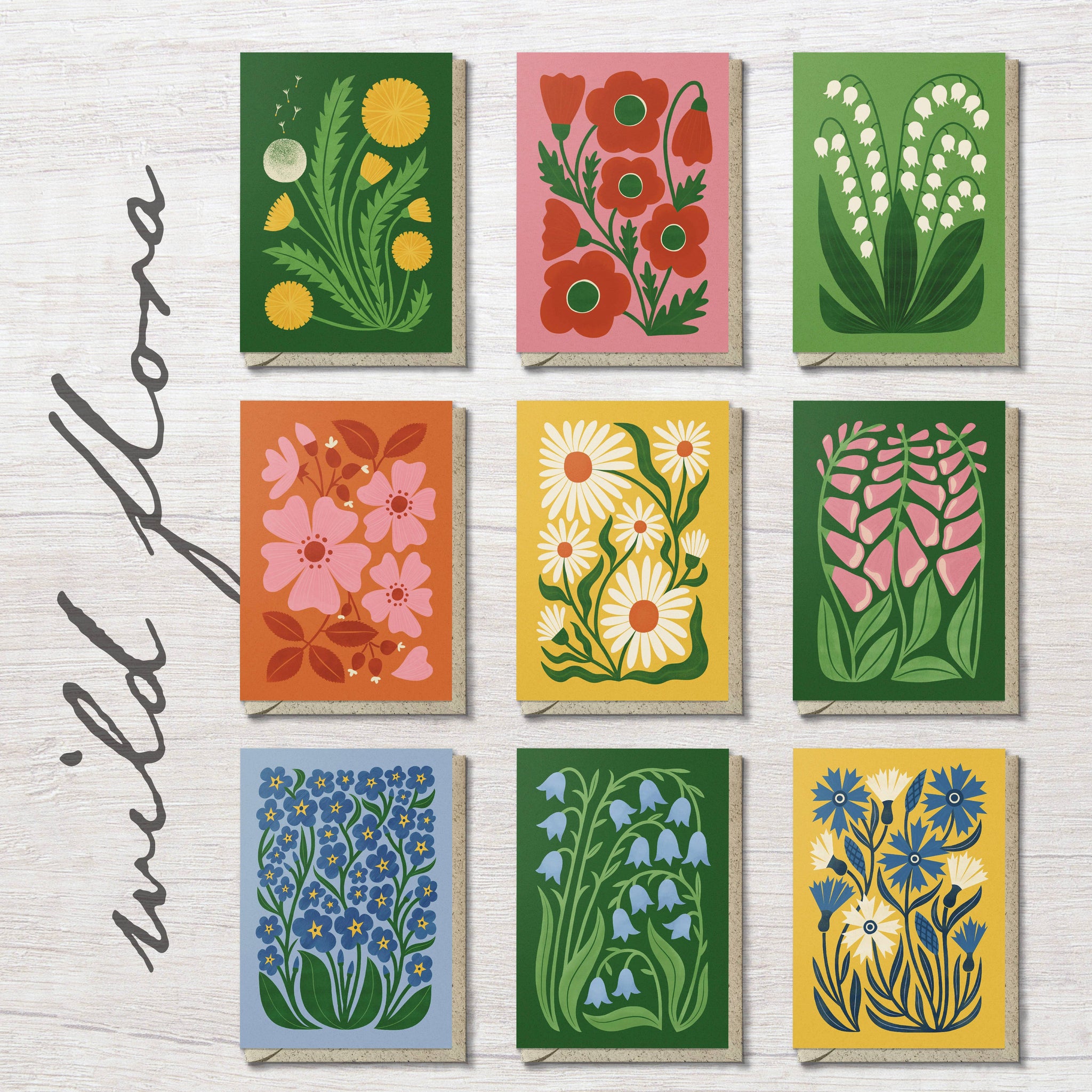 Bluebell | Modern-Retro Floral Reusable Greeting Card