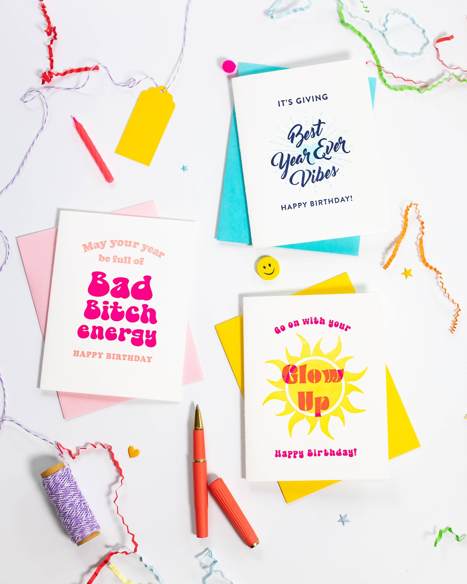 Best Year Ever Vibes - Letterpress Birthday Greeting Card