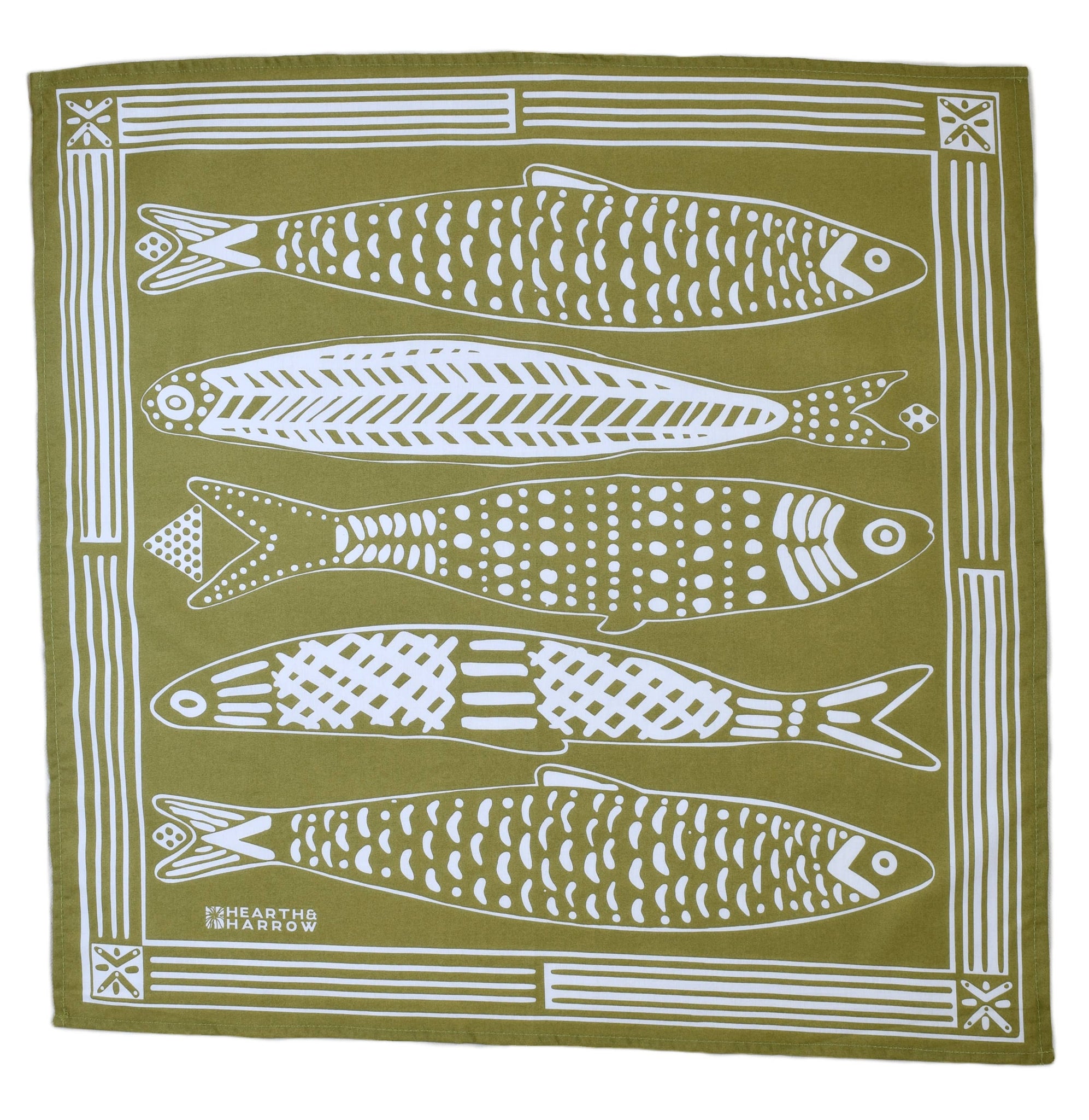 Sardine Bandana - 100% Cotton - Nautical Print - Hanky Ascot
