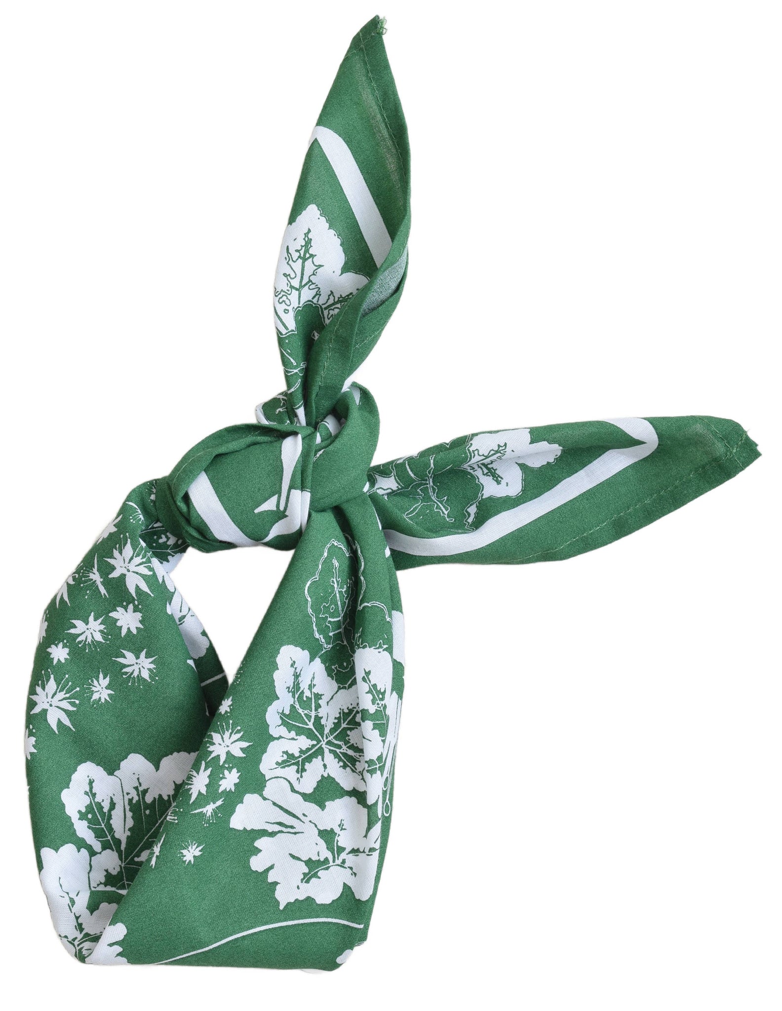 Shade Garden Bandana - 100% Cotton - Green Garden - Floral