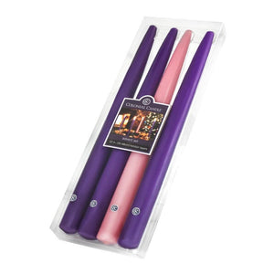 Advent 12" Classic Taper Candle 4 Pack