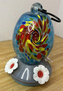 Vintage Glass Hummingbird Feeder