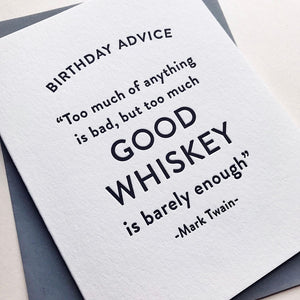 Birthday Whiskey Letterpress Card