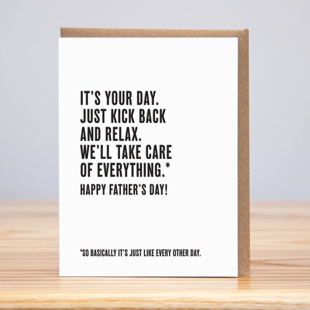 Kick Back & Relax Father's Day Letterpress Card