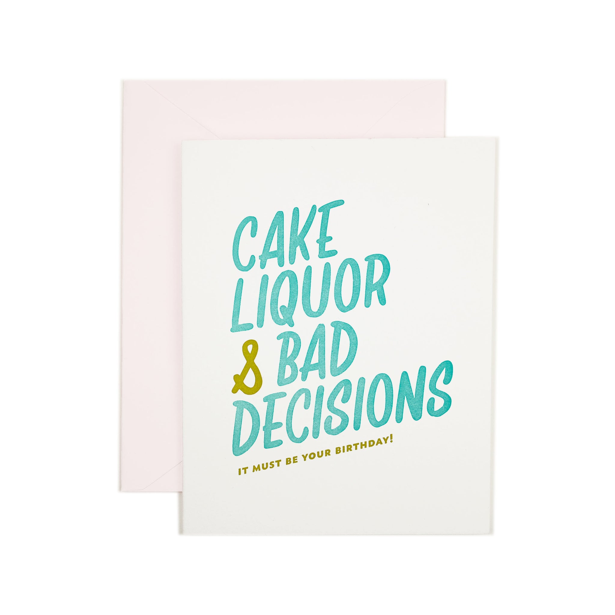 Cake & Liquor Letterpress Card