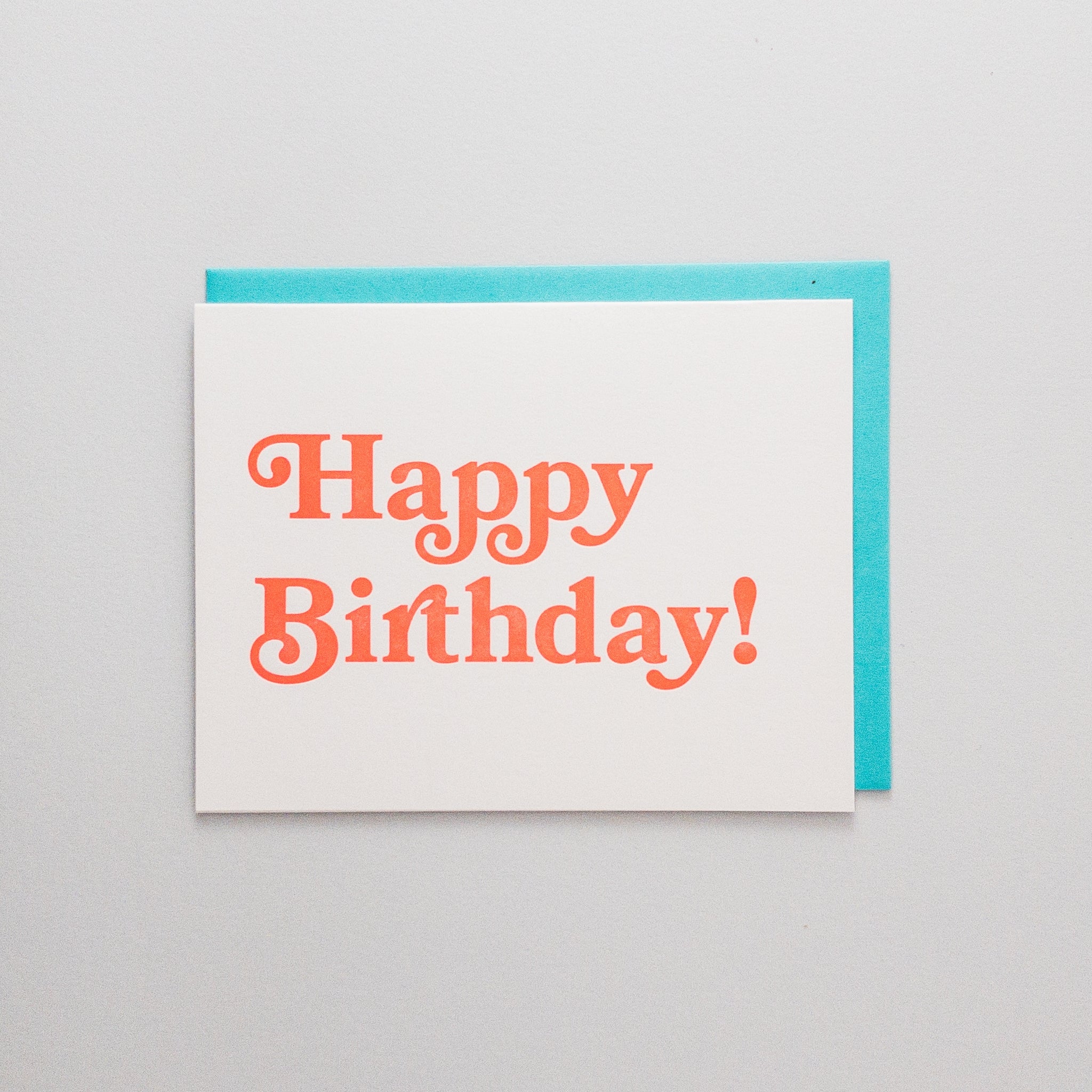 Neon Happy Birthday Letterpress Card
