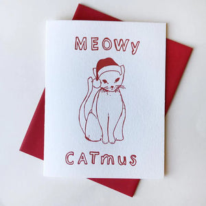 Meowy Catmus Box Letterpress Card