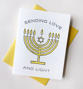 Menorah Love Letterpress Card