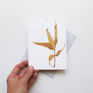 Bronze Leaf Letterpress Card