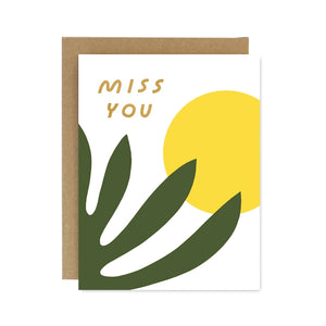 Miss You Shapes & Colors Letterpress Card