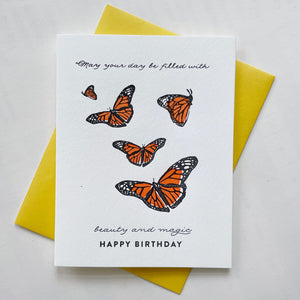 Magic Butterfly Birthday Letterpress Card