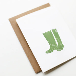 Garden Boots Letterpress Card
